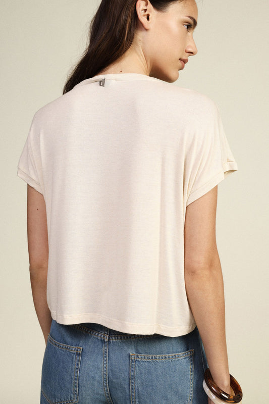 T-shirt corta fit morbido girocollo minimal – DIXIE - T262A121