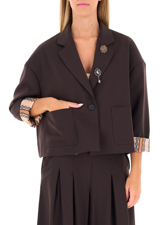 Giacca Blazer corto con bottoni gioiello- art. JDM7KHZPA - DIXIE