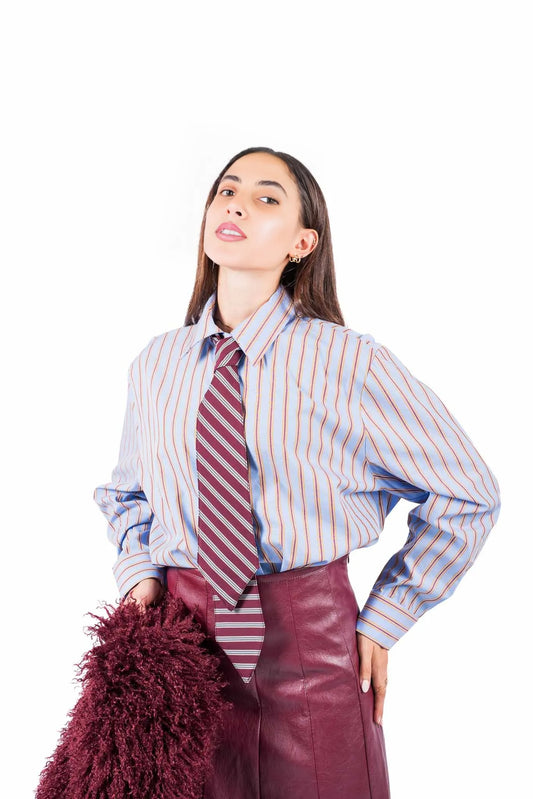 Camicia righe con cravatta - FW260059 - TENSIONE IN