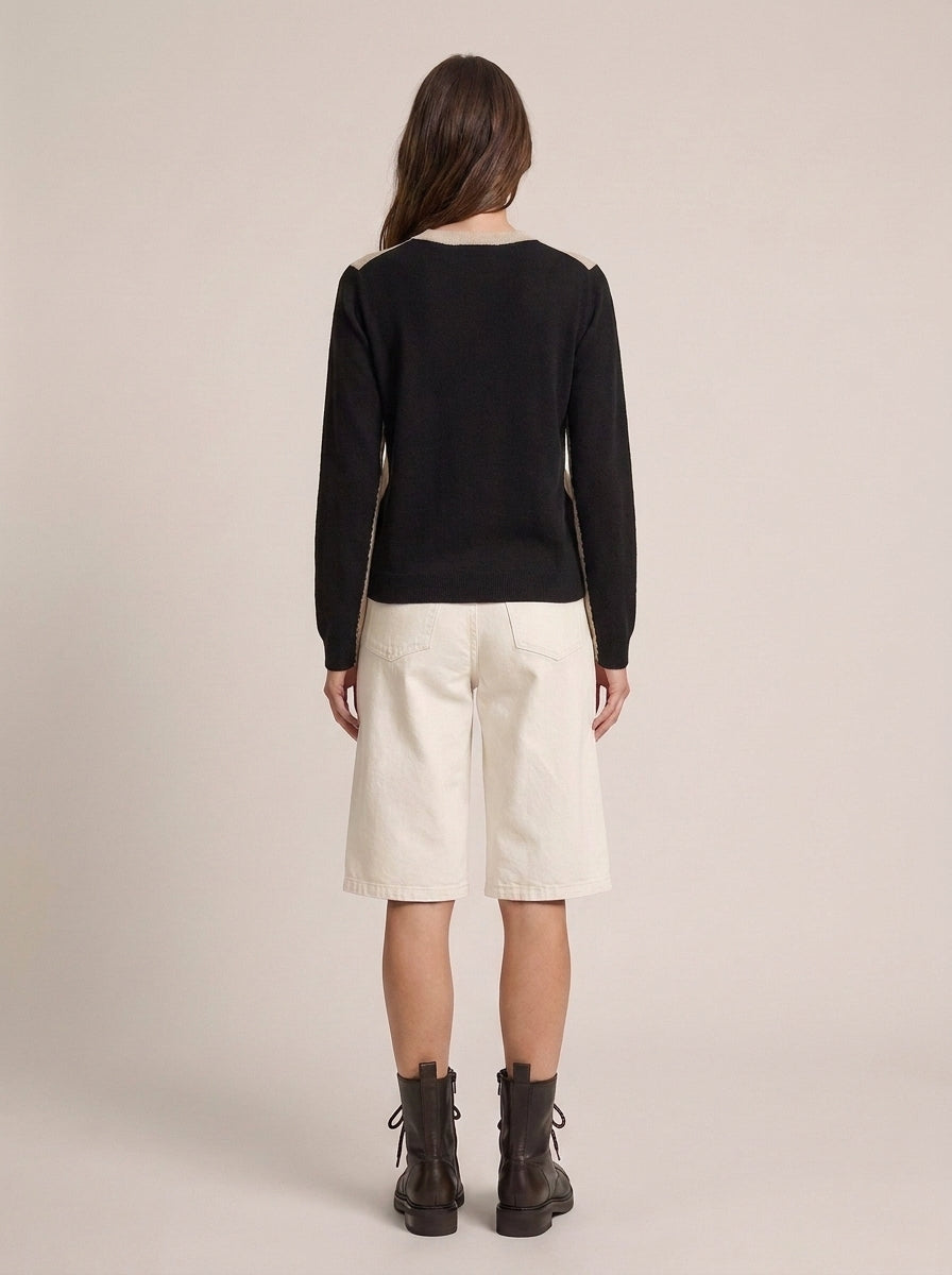Bicolor Crewneck Sweater - 2ac2023 - ViCOLO