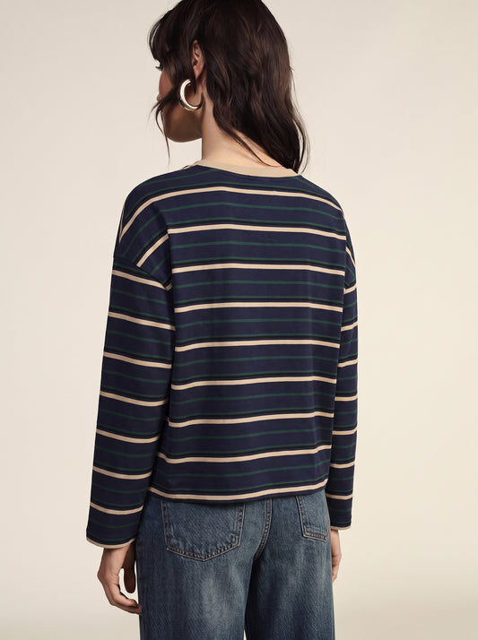 Maglia a righe girocollo manica lunga - t262b082 - DIXIE