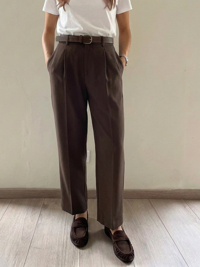 Pantalone con pence e cinta - ai26-4086camp - TENSIONE IN