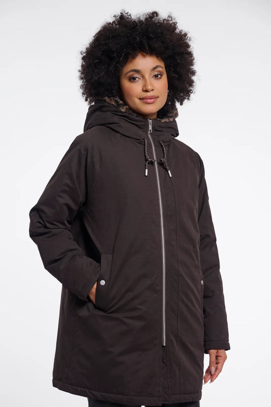 Parka medio-lungo con cappuccio e morbidi dettagli in pelliccia sintetica - LINDY - RINO & PELLE