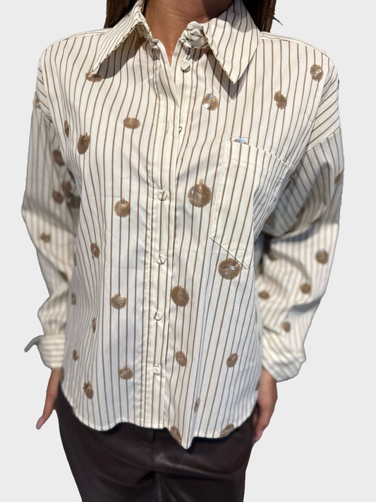 Camicia con paillettes - w26c103camp - TENSIONE IN