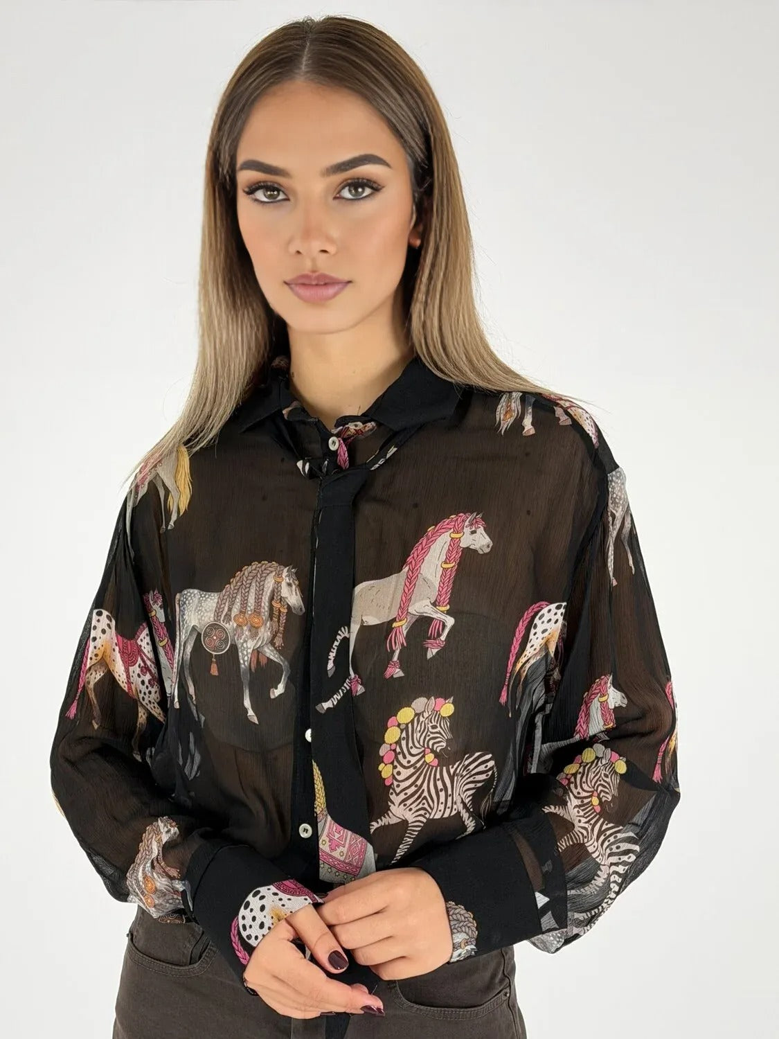 Camicia con cavalli - 40567+ - TENSIONE IN