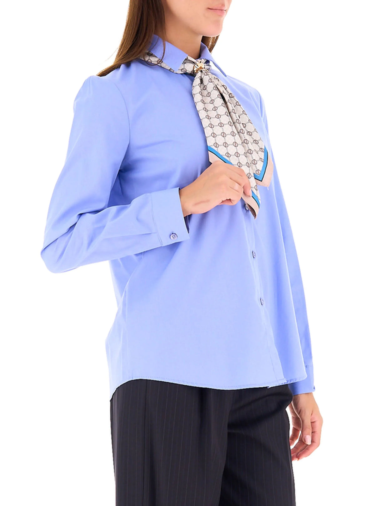 Camicia in cotone con foulard - rac0014 - ViCOLO