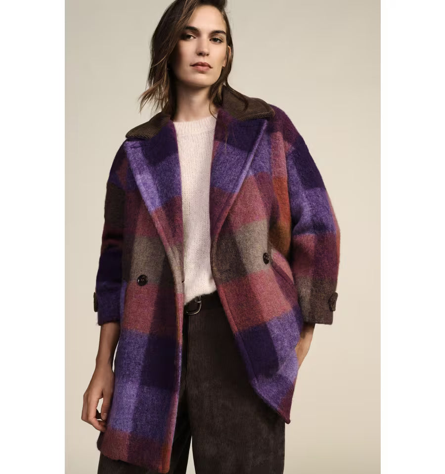 Cappotto doppiopetto a quadri - kbf22bsa - DIXIE