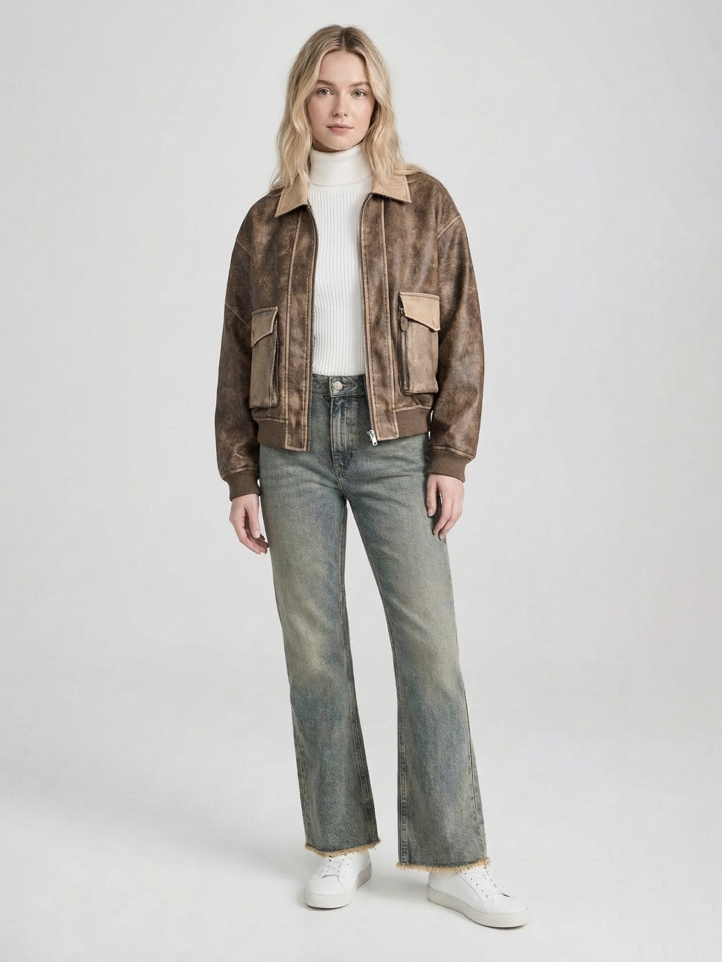 Jeans trombetta con fondo sfrangiato – PHILIA LOFT - g02v0101