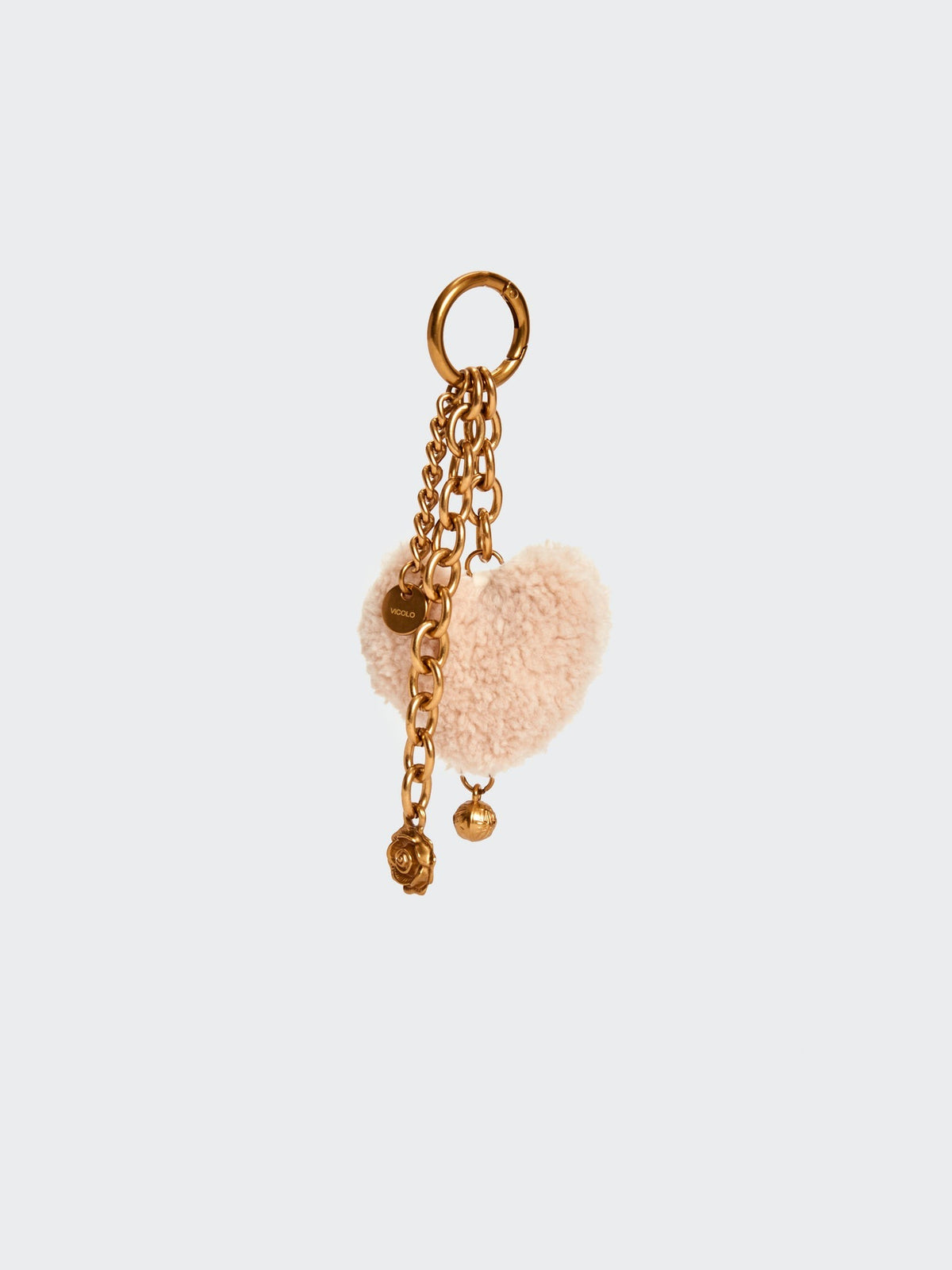 Portachiavi con cuore in tessuto teddy - xac0059 - ViCOLO