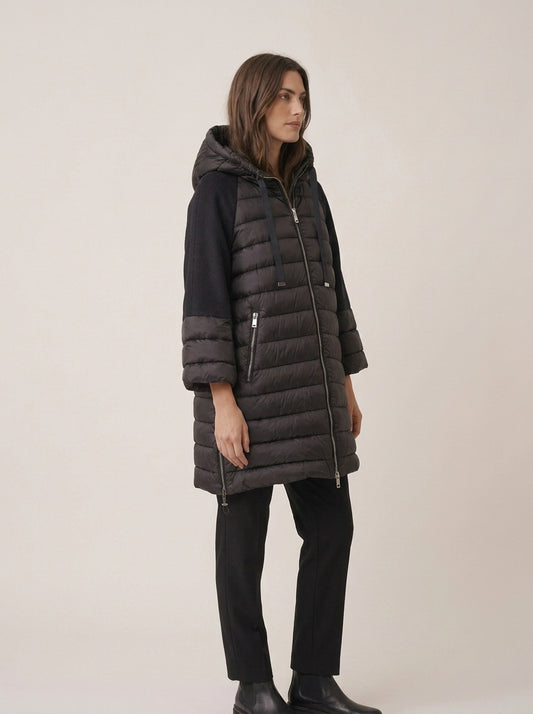 Chaqueta de Plumón Híbrida con Capucha y Mangas Raglán - md022 - OPERA
