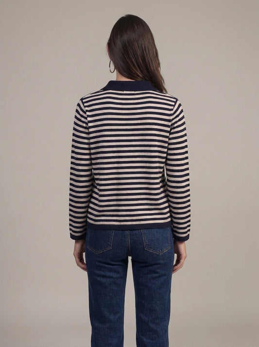Gestreiftes Shirt mit Kragen - pu177 - OPERA