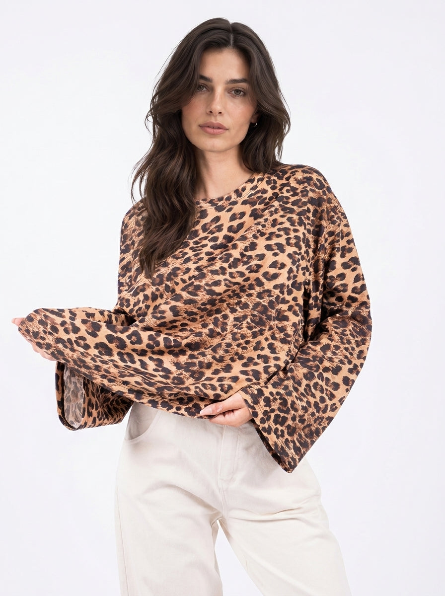 Maglia manica campana animalier - fw260042 - TENSIONE IN