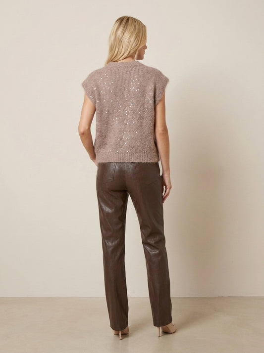 Maglia senza maniche in mohair con inseri in paillettes - z40r0268 - SOUVENIR