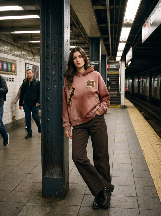 Hooded sweatshirt with appliqués - rn657 - TENSIONE IN