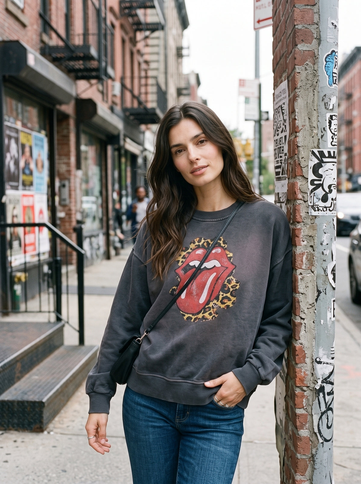 Sweat-shirt oversize molletonné avec imprimé 100 % coton - rn727 - TENSIONE IN