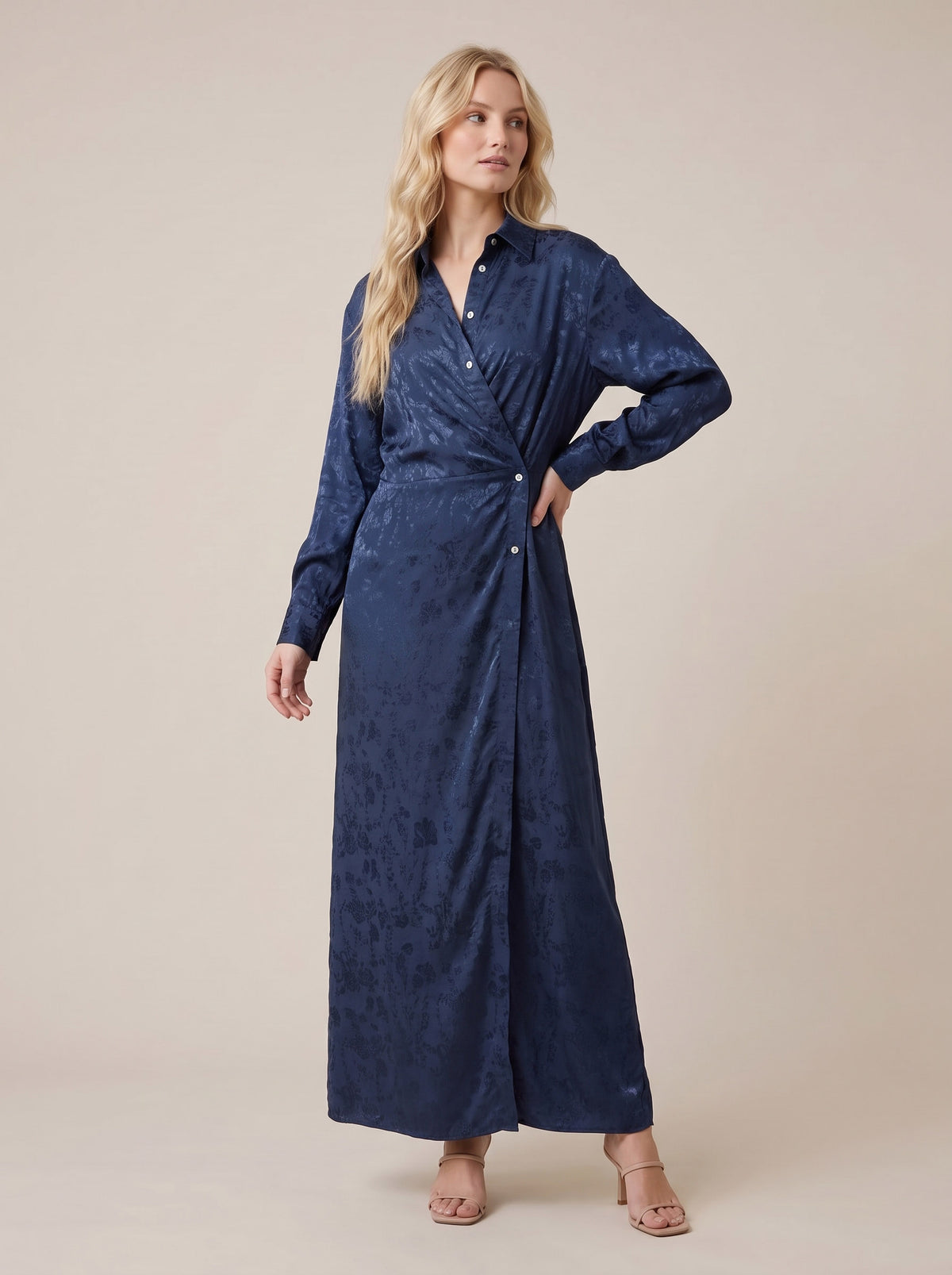 Robe chemisier en tissu damassé - A26AD705 - LE STREGHE
