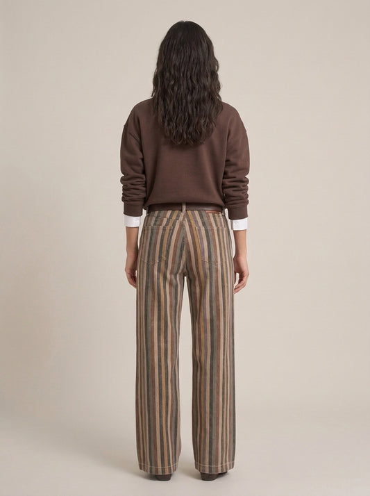 Striped patterned trousers - w26p819 - MOTEL