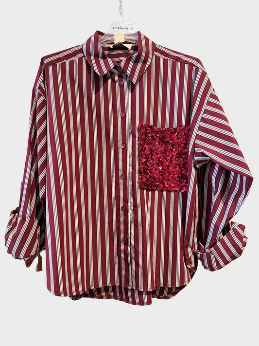 Camicia a righe in cotone - W26C097CAMP - TENSIONE IN