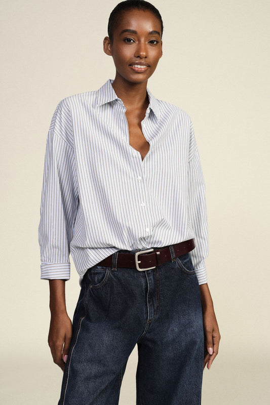 Dixie striped shirt with classic collar - Dixie - C067B057