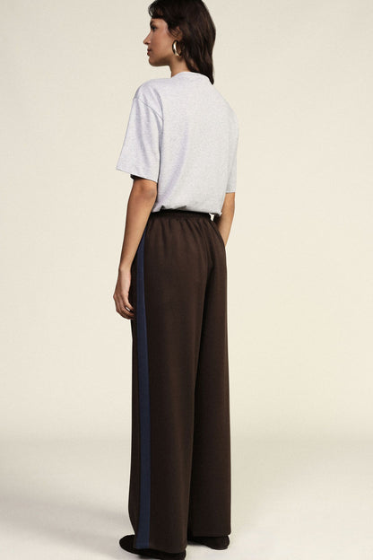 Pantaloni palazzo coulisse vita alta dettagli laterali - p262b103 - DIXIE
