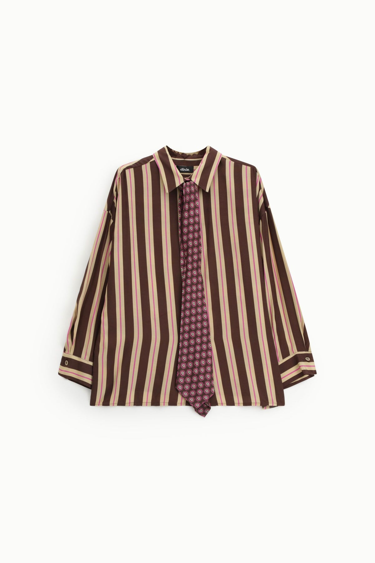 Camicia a righe con maniche lunghe e colletto classico - CFI92DUA - DIXIE