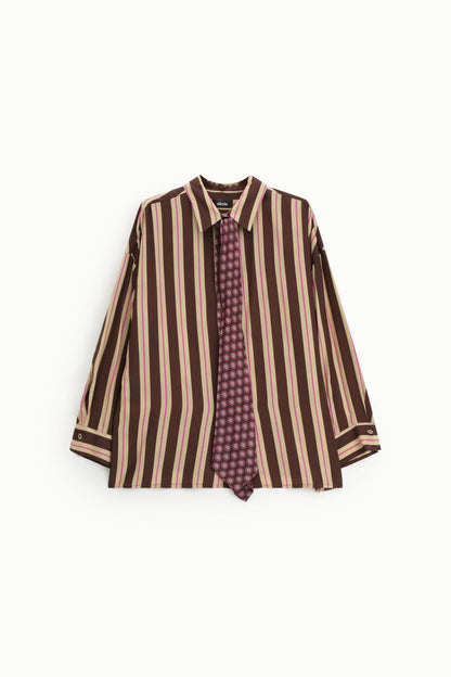 Camicia a righe con maniche lunghe e colletto classico - CFI92DUA - DIXIE