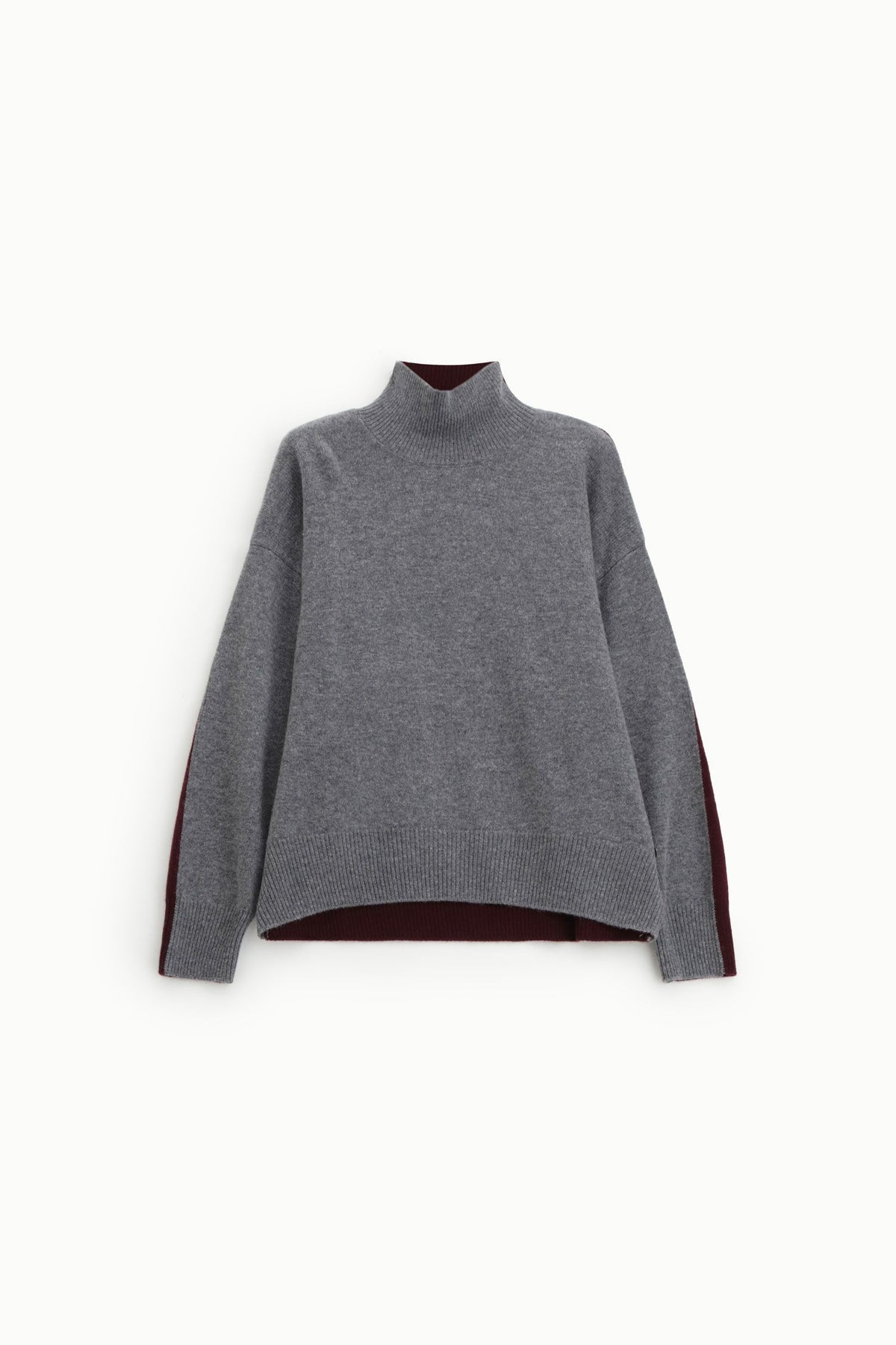Maglione dolcevita con maniche lunghe e dettagli a coste - m833b054a - DIXIE