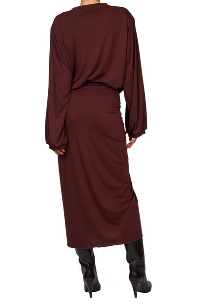 Abito lungo con nodo - fw260093-a - TENSIONE IN