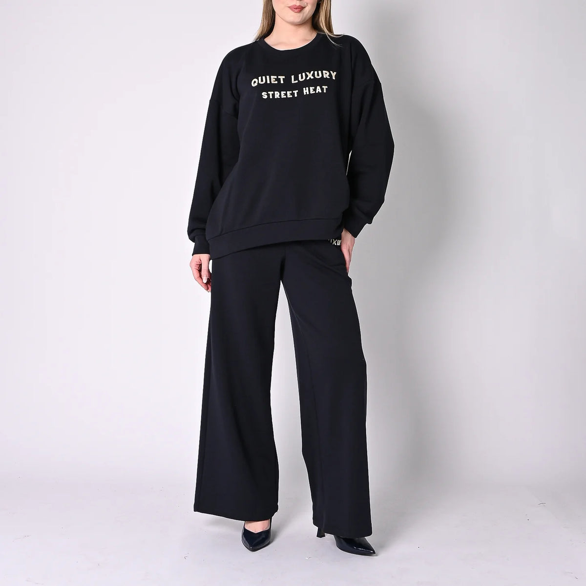 Pantalone palazzo in felpa garzata - l40y0556 - SOUVENIR