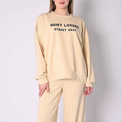 Crewneck sweatshirt with front embroidery - l40y0555 - SOUVENIR