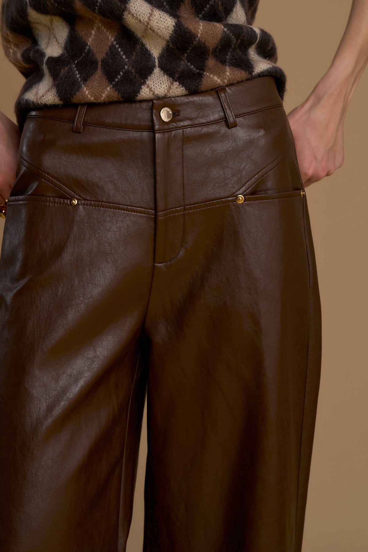 Pantalone simil pelle martellata - 263ns111 - NOSECRETS