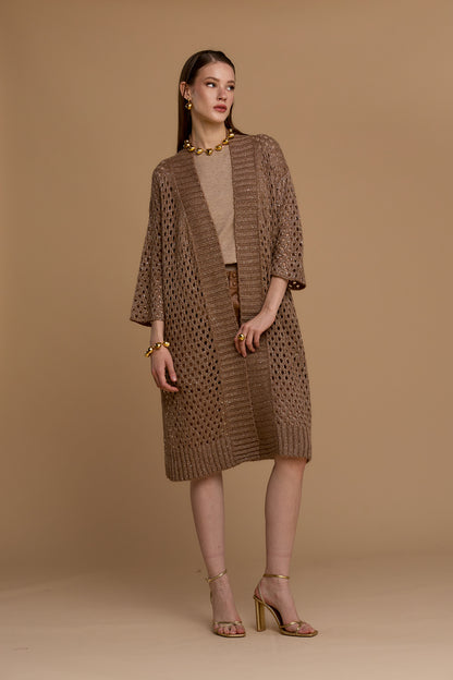 Maxi cardigan maglia traforata - 263ns142 - NOSECRETS