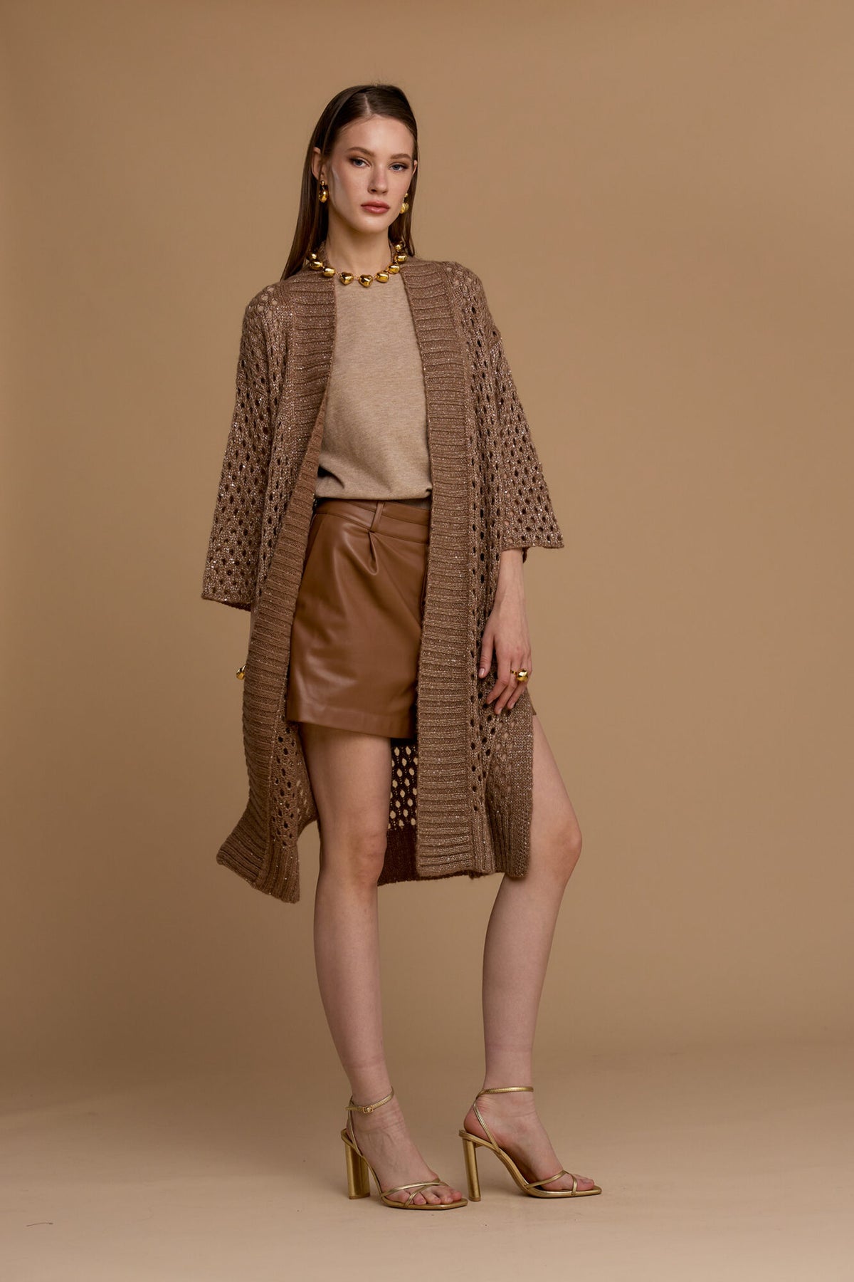 Maxi cardigan maglia traforata - 263ns142 - NOSECRETS