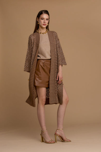Maxi cardigan maglia traforata - 263ns142 - NOSECRETS