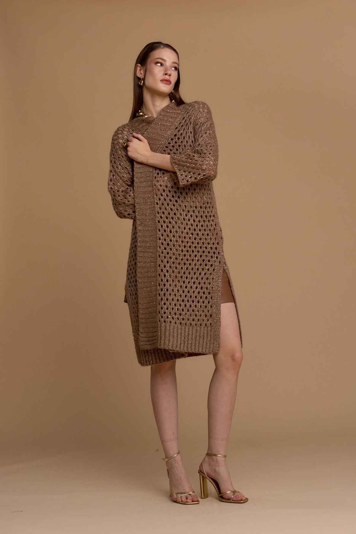 Maxi cardigan maglia traforata - 263ns142 - NOSECRETS