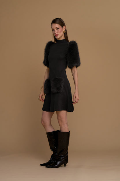 Abito maglia maniche simil pelliccia - 263ns147 - NOSECRETS
