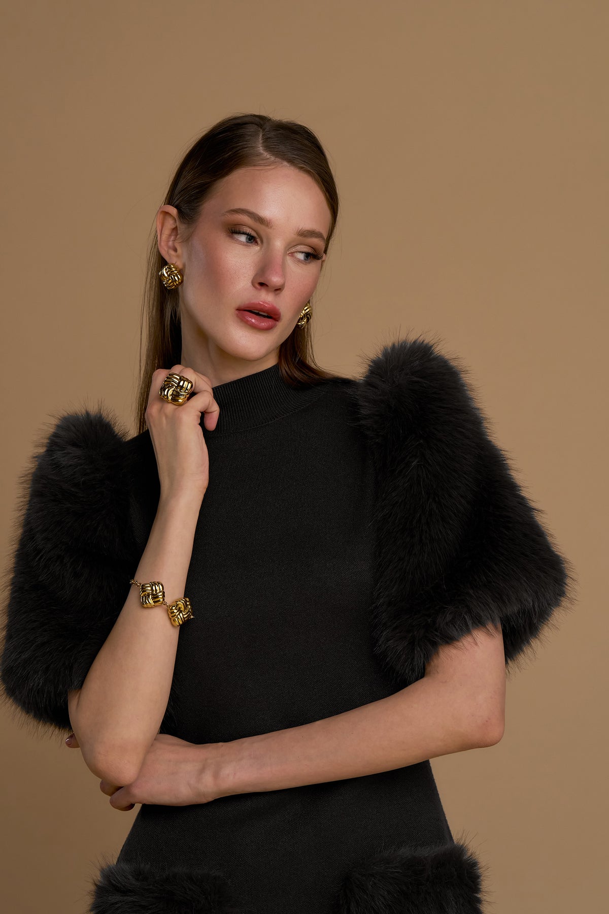 Abito maglia maniche simil pelliccia - 263ns147 - NOSECRETS