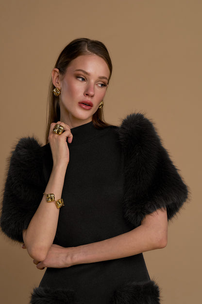 Abito maglia maniche simil pelliccia - 263ns147 - NOSECRETS