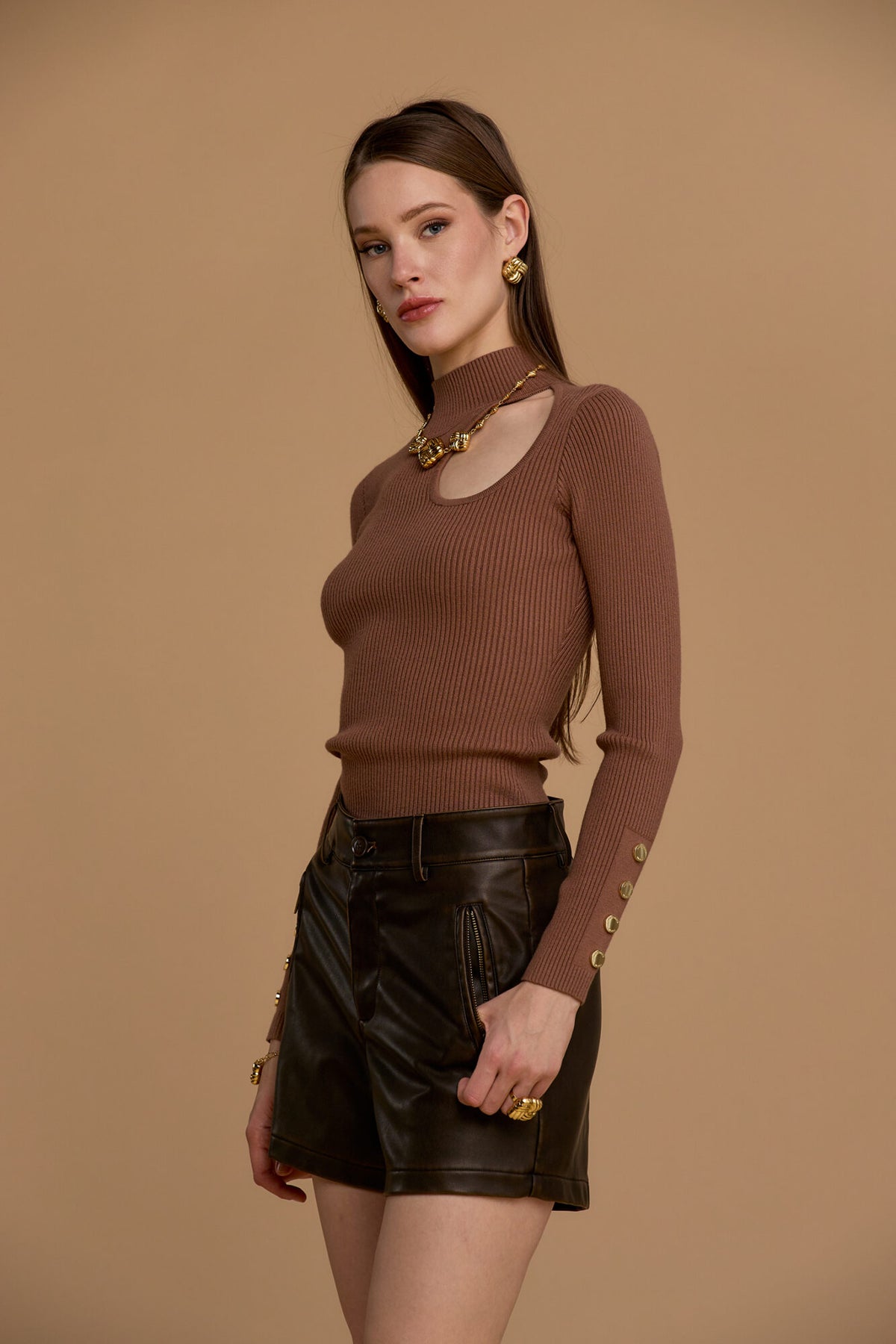 Maglia bottoni e scollo a goccia - 263ns149 - NOSECRETS