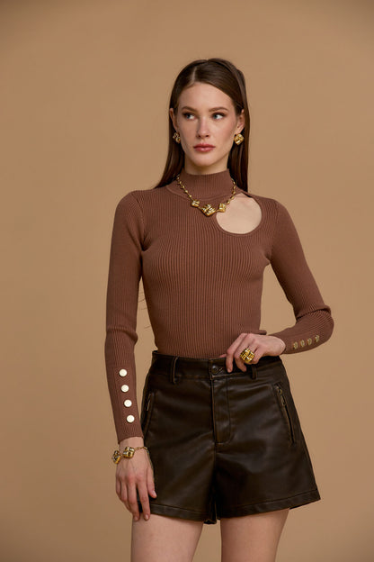 Maglia bottoni e scollo a goccia - 263ns149 - NOSECRETS