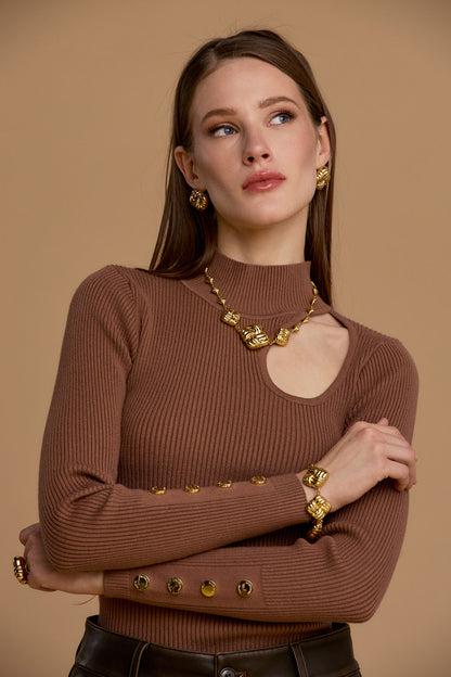 Maglia bottoni e scollo a goccia - 263ns149 - NOSECRETS