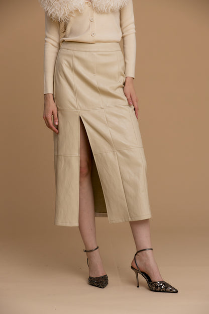 Gonna simil pelle martellata con spacco - 263ns204 - NOSECRETS