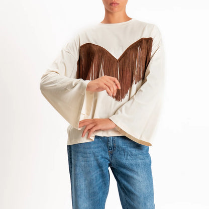 Fringed T-shirt - 27m6300 - TENSIONE IN