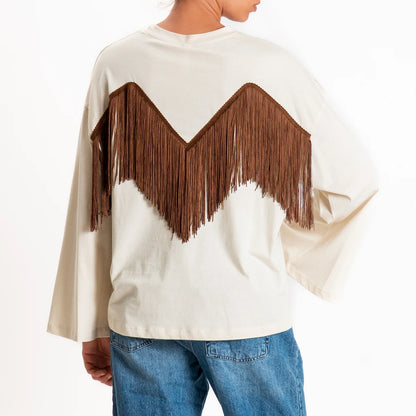 Fringed T-shirt - 27m6300 - TENSIONE IN