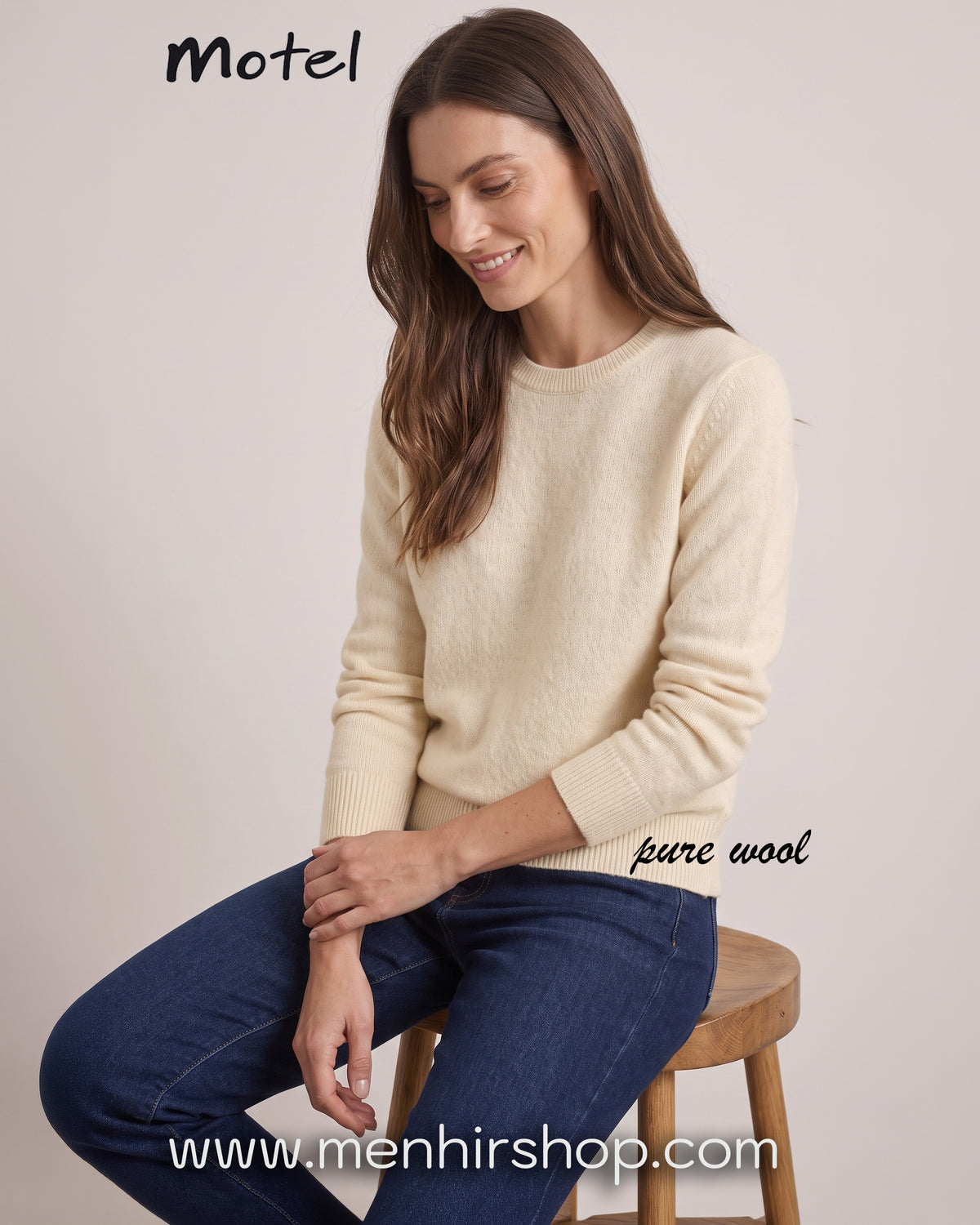 Pull ras du cou en pure laine - i26/wl104 - MOTEL