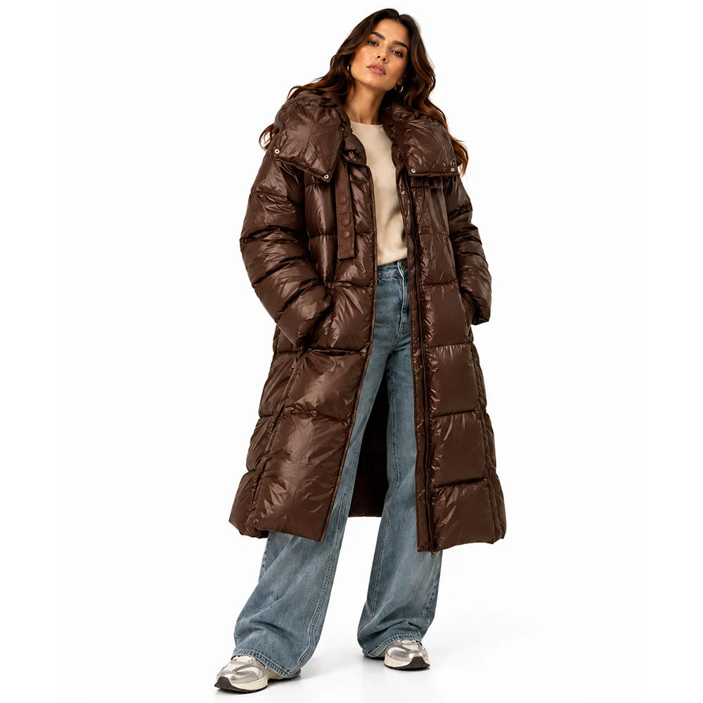 Piumino Lungo Maxi Collo e Cappuccio - tac0086 - ViCOLO