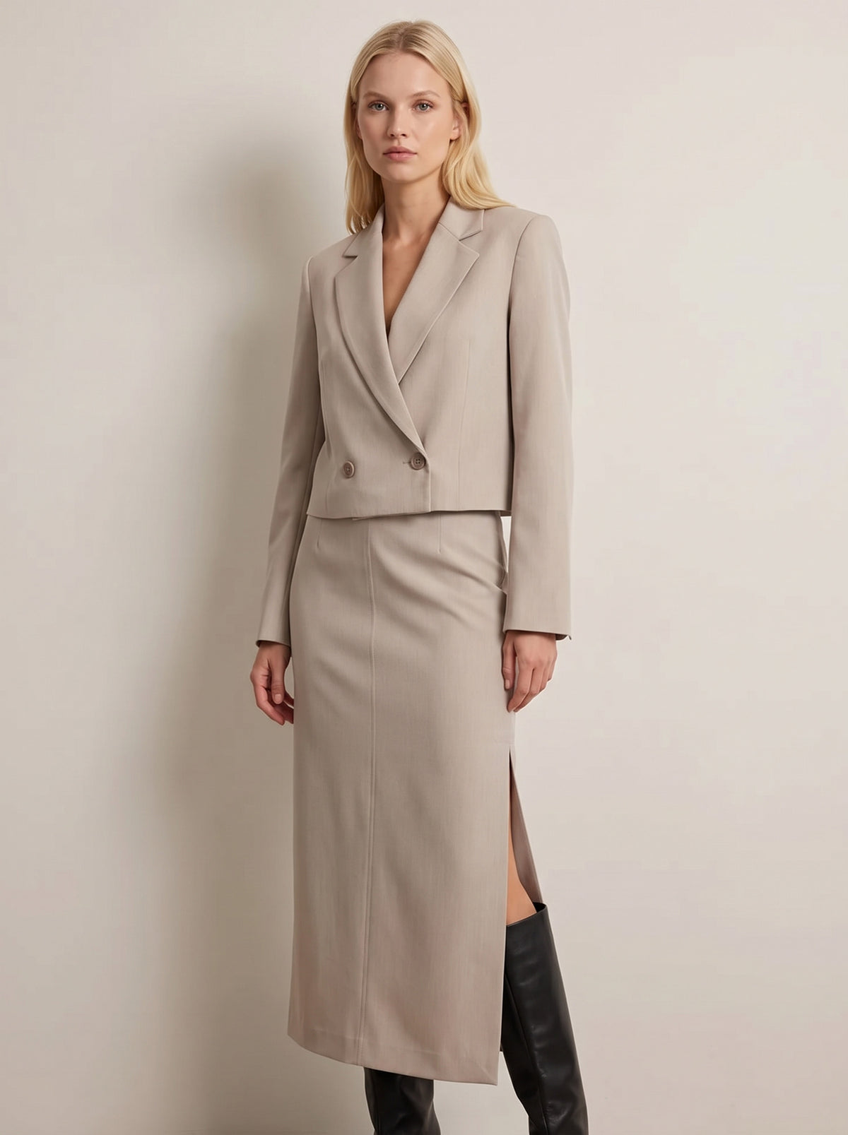 Doppelreihiger Crop-Blazer - w40s0326 - SOUVENIR