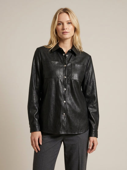 Sobrecamisa de piel sintética texturizada - 124078-AI26 - MOTEL