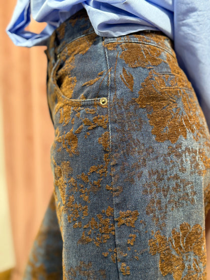 Jeans modello barrel con stampa in velluto moro in rilevow - 26p055 -  MOTEL