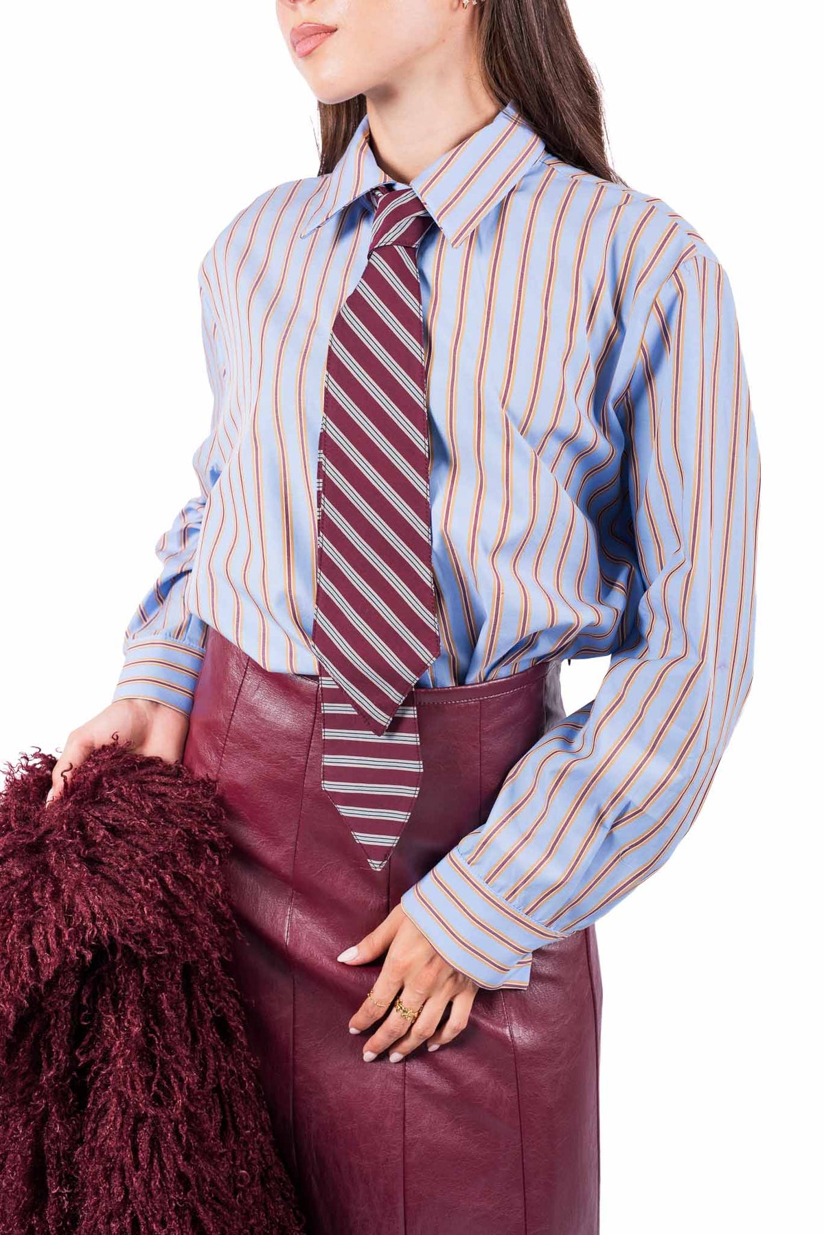 Striped shirt with tie - FW260059 - TENSIONE IN